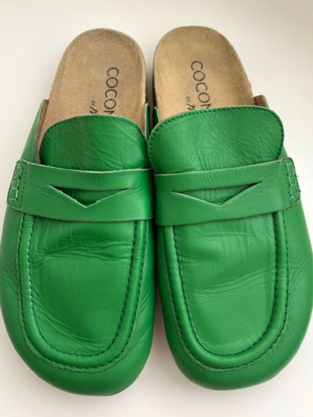 Coconuts by Matisse Green Leather Loafter Mules | Size 8 - Picture 4 of 8